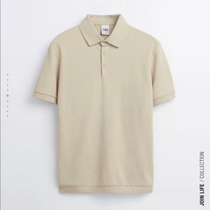 Zara Pique Textured Polo Shirt